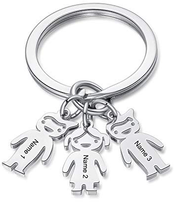 kaululu Porte-clés Personnalisé Gravure Noms Calendrier Date Photo Texte Acier Couple Porte-clés Mémorial Anniversaire Cadeau pour Femmes Hommes