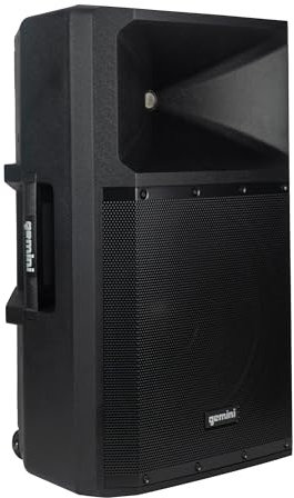 Gemini Sound GSP-2200: Elite 2200 W Altavoz activo para DJ PA de 15 pulgadas con estéreo Bluetooth, mezclador integrado de 3 canales y diseño duradero, ideal para aficionados a la música y DJs a