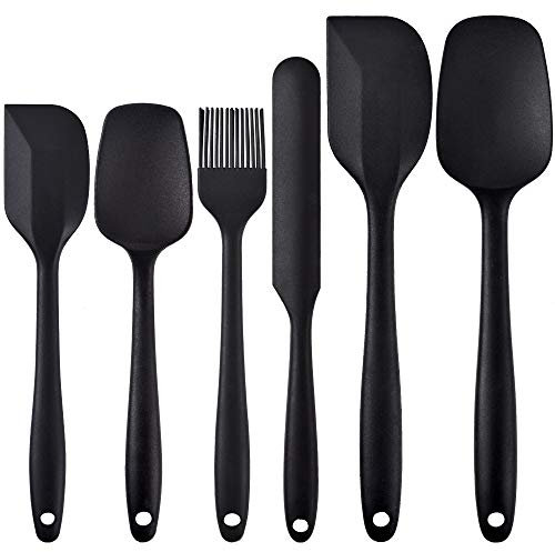 Newk Juego de espátulas de silicona, utensilios de cocina con espátula de goma antiadherente con núcleo de acero inoxidable para cocinar, hornear y mezclar