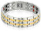 JewelryWe Schmuck Magnetarmband Herren Magnet Therapie Edelstahl Groß Schwer Breit Glieder Link Armband Gesundheit Armkette Armreif für Männer Gold Silber