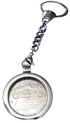 Generic FORMULA 1 GRAND PRIX SAN MARINO 1989 SILVER COIN 1000 LIRA SET DANS UN PORTE-CLÉS UNIQUE