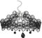 Handcess Schwarze Spitze Choker Halskette Kristall Anhänger Halsketten Gothic hohl Blume Choker Schmuck Zubehör für Frauen und Mädchen