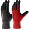 COOLJOB Work Gloves, 2 Pairs Gardening Gloves for Men, Breathable Rubber Coated Work, Working Large Size Fits Most, Black & Red (L)