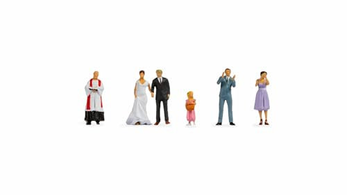 NOCH N Hochzeitspaar Figuren, Kunststoff Figuren-Set für Modellbau, handkoloriert und detailgetreu für die Spurweite N