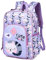 VASCHY Leichter Rucksack für Jungen und Mädchen, 11,5 l, wasserabweisend, mit reflektierendem Brustgurt, elastische Flaschentaschen, Kindergarten, Violette Katzen, Taille unique, Daypack Rucksack