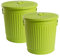 Jinfa | 2 Jeux Poubelle en métal galvanisé avec poignées et couvercle | Vert | Diamètre Ø 36 cm - Hauteur 36,5 cm | Capacité: 35 litres