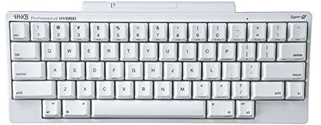 HHKB Professional Hybrid Type-S Snow Tastatur, Weiß, Kabellose mechanische 60% kompakte Tastatur, tragbare, geräuschlose Tastenschalter, Bluetooth und USB-C, Bedruckte Tastenkappe