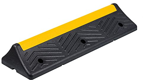 TMS PRO SHOP LKW-Radstopp, Parkplatzbegrenzer, schwarz, reflektierend, 100 x 30 x 15 cm aus Kautschuk, Art.-Nr. 609723 | Parkstopper | Parkplatzbegrenzer | Radstopper