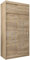 Kryspol Schwebetürenschrank York 120 cm Kleiderschrank mit Kleiderstange und Einlegeboden Schlafzimmer- Wohnzimmerschrank Schiebetüren Modern Design (Sonoma mit Erweiterung)