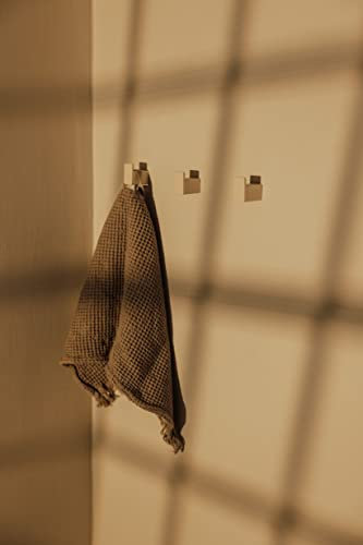 Metallbude Kleiderhaken PALO - 3er Set Cashew - Minimalistische Wandhaken aus Stahlrohr - Vielseitig einsetzbar - 3x3x2 cm