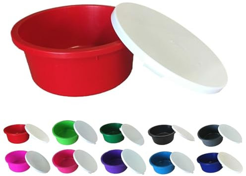NETPROSHOP Müsli Schale 2 Liter Schüssel mit weißem Deckel Lebensmittelecht, Farbe:Rot