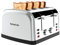 Taurus – Tostador Vintage Four, 1900W, 4 ranuras 135 x 35 mm, 7 niveles, 3 funciones, Controles independientes, Inox, Autocentrado, Recogemigas, Elevación extra, Recoge cables, Gris