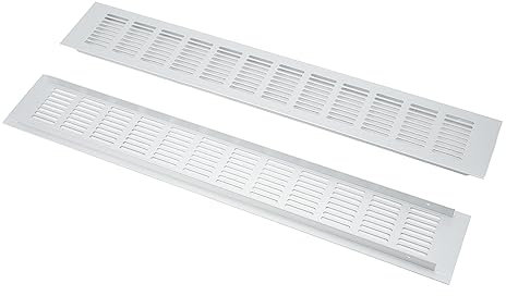 Air Vent Ventilation Grille, 2 Pcs Air Vent Ventilation Grille Aluminium Alloy Rectangular Vent Plate for Cabinet Shoe Cabinet Closet (80 * 500mm)
