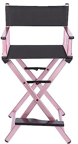 DiicMa Regiestuhl, Make-up-Artist-Stuhl, klappbarer Regiestuhl, tragbarer Aluminiumstuhl, Faltbarer Make-up-Artist-Stuhl (Color : Pink)