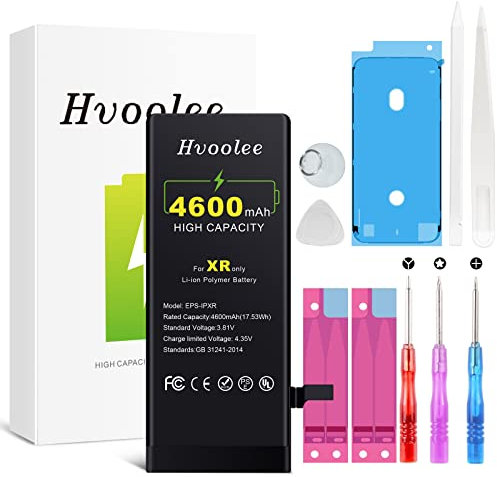Akku für iPhone XR 4600mAh Li-Ion Batterie mit Höherer Kapazität für iPhone XR Ersatzakku mit Professionellen Reparaturwerkzeugen Ersatzbatterie Kompatibel mit iPhone XR