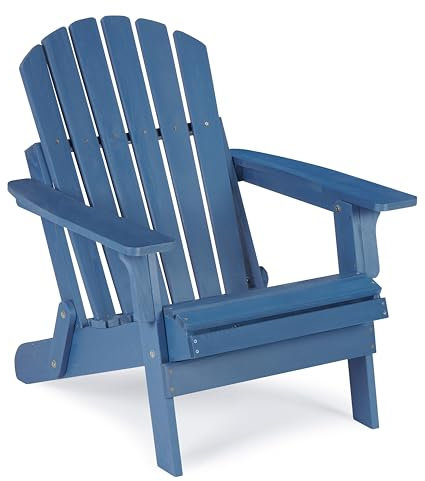 Übergroßer zusammenklappbarer Adirondack-Stuhl aus Holz mit vormontierter Rückenlehne und Sitzbrett, Loungesessel für Outdoor, Terrasse, Garten, Rasen, Hinterhof, Feuerstelle, Deck, Pool, Strand