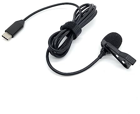 JOYSOG USB External Microphone Clip for DJI Action 4/ Action 3/ Action 2/ Pocket 3 35Hz~18KHz Microphone Lapel mic Clip for Filming/Interview(1.5m/4.92inch)