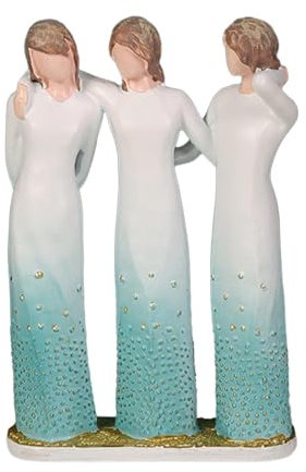 Sharplace Sister Figurine Sister Gifts Decorative Resin Hand Painted Figure Desktop Ornament for Office Table Birthday Home Decoration, 3 Sisters