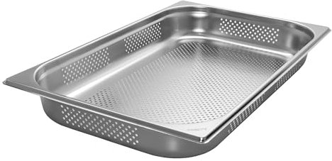 AcMax GN 1/1 Gastronormbehälter GN-Behälter Edelstahl 8,5 Liter Tiefe 65mm GELOCHT