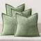 MIULEE 4er Set Kordsamt Kissenbezüge Weich Dekokissen Dekorativ Kissenbezug Modern Kissenhülle Sofakissen Zierkissen Couchkissen für Wohnzimmer Schlafzimmer Grün 50x50 cm