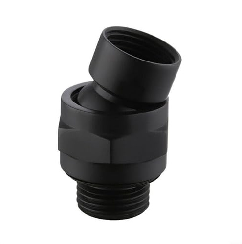 Duschverbinder Kugelgelenk, Duschkopf-Anschluss, drehbarer Kugeladapter, Duschkopf-Drehgelenk-Adapter, Messing, verstellbare Duscharmverlängerung (schwarz)