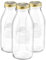 Bormioli Rocco 3X 1L Quattro Stagioni Glasflaschen mit Schraubdeckel - Klar Wiederverwendbar Saft Wasser Smoothie Getränk Kühlschrank Lagerbehälter