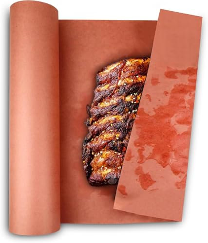 Acasimo Butcher Paper, 60cmx60m Pink Metzgerpapier BBQ, Kraftpapier Rolle Metzger Papier für Grill, Smoker, Fisch, Fleisch, Ofen