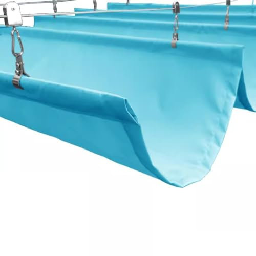 LXJBBD Custom Pergola Waterproof Retractable Shade Cover, Patio Replacement Canopy Kits Outdoor Slide Wire Wave Awning Sail Deck Porch Yard Rainproof