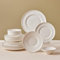 Karaca Streamline Selene White Dinner Set for 6 People - Bone China Plates and Bowl - Kitchen Dinner Service Crockery Set - 24 Piece