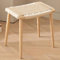 Tabouret de coiffeuse en corde de chanvre tissé à la main avec design moderne en bois massif pour chambre et entrée (couleur bois)