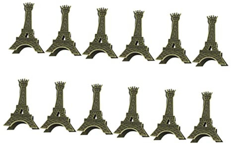 SEWACC 12pcs Metal Message Holder Eiffel Tower Shaped Memo Clips Creative Business Holder for Desk Ornaments Stationary for Office Accessories