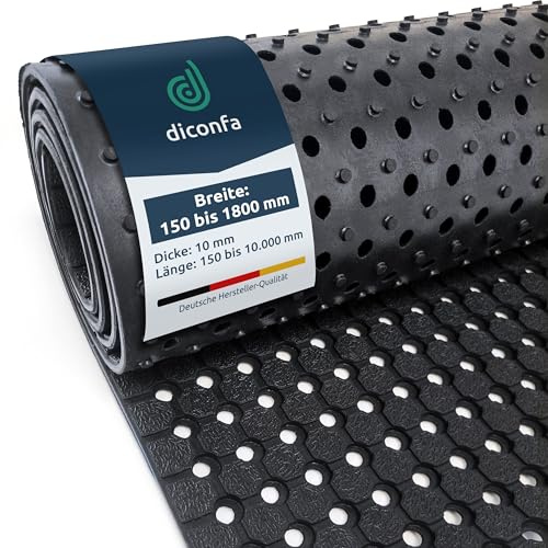 diconfa Tapis en Caoutchouc perforé sur Mesure - Largeur 150 à 1800mm - Longueur 0,15 à 10m - 1 m x 2,01 m 100 cm x 201 cm 10mm Fort - Tapis de Piscine Tapis alvéolaire Jardin antidérapant