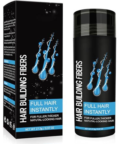 Streuhaar zur Haarverdichtung, Hair Fibers Streuhaar Männer Frauen bei Haarausfall, Faser-Haarpulver zum Sofortigen für Haarausfall und lichtem Haar, 27.5g (Schwarz)