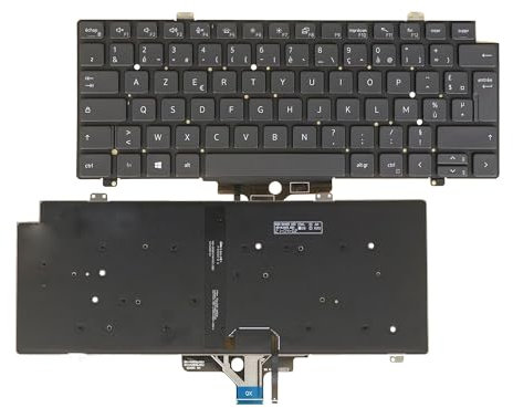 AZERTY Clavier d'ordinateur Portable Compatible avec Dell Latitude 5420 5421 5430 5431 5440 7420 7430 7520 7530 0H4DDJ Disposition française Rétro - éclairage