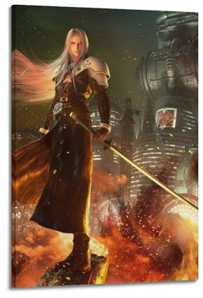 DGYKJTYDW Poster, Motiv: Game Final Fantasy VII, dekoratives Gemälde, Leinwand, Wandposter und Kunstdruck, moderne Familienschlafzimmer-Dekoration, Poster, 20 x 30 cm