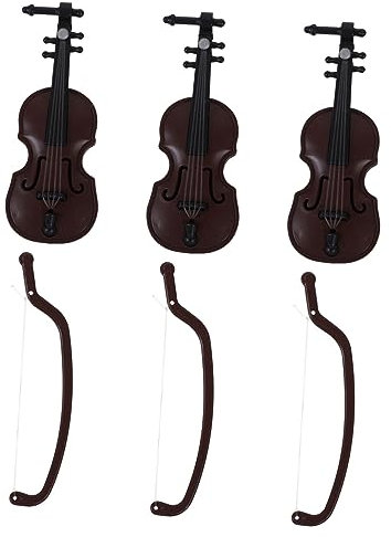 INOOMP 3stücke Miniatur Violin Violine Dekoration Für Musikinstrument Deko Und Kreative Szenengestaltung