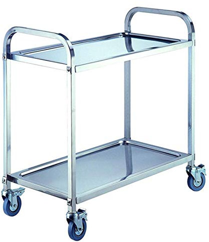 VNNHGB Barwagen aus Edelstahl mit Weinregal und Rädern, Küchenwagen, Servierwagen mit Catering-Lagerregal für die Hausbar, 3-stufiger Allzweckwagen, 85 x 45 x 89 cm (2 95 x 50 x 95 cm)