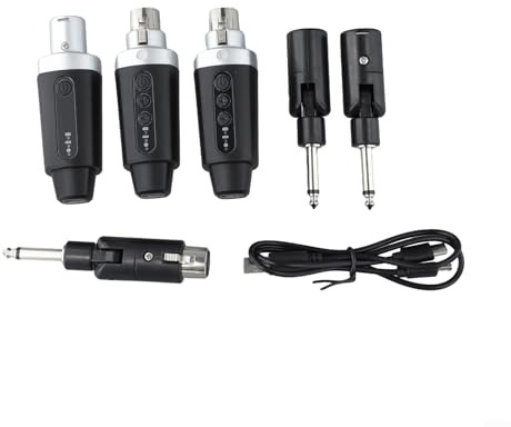 Professioneller 2.4G Digitaler Drahtlos-Mikrofon-Konverter XLR Sender Empfänger Set Mit USB-Aufladung 50M Reichweite 8-10 Stunden Akkulaufzeit Für Dynamische Mikrofone(1 in 2)