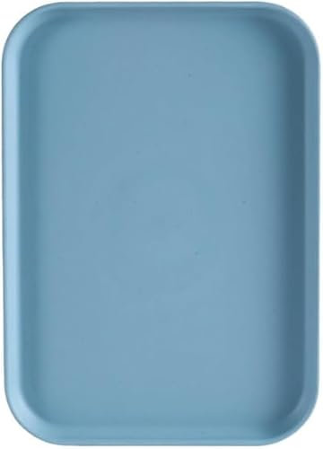 Rectangular Storage Tray 24cmx17.3cmx1.5cm Plastic Organizer Plate Decorative Storage Tray for Home Hotel Restaurant Organizer, Light Blue
