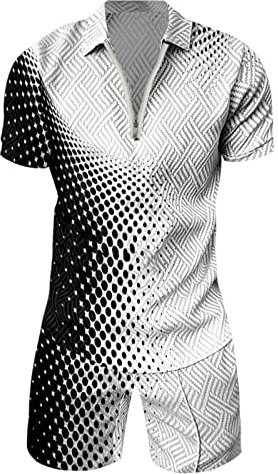 Herren Poloshirts Kurzarm Baumwolle Polo Shirts Männer Slim Fit Polohemd Golf Farbe Nähen T-Shirt lässigem Golfshirts Modisch Kurzarmshirt, blusenshirt Funktionshemd blusenkleid(Grau,S)