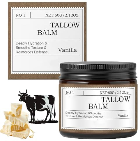 Tallow Care, Tallow Face Moisturizer, Natural Hydration, Increase Skin Elasticity, Improve Dry Skin, Fast Absorbing, No Greasy, Repair Damaged Skin, Deeply Nourishing for Face & Body (1pcs)