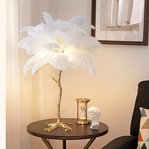 Feder Stehlampe - Palme Design für Ambiente Wohnzimmerbeleuchtung und Dekoration
