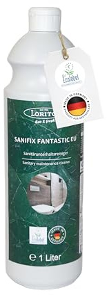 Lorito Sanifix Eco u. fresh Sanitärreiniger Konzentrat 1L | Extra-starker Öko-Kalkentferner biologisch abbaubar, EU-Ecolabel zertifiziert, Kalklöser Made in Germany, mit Frischeduft