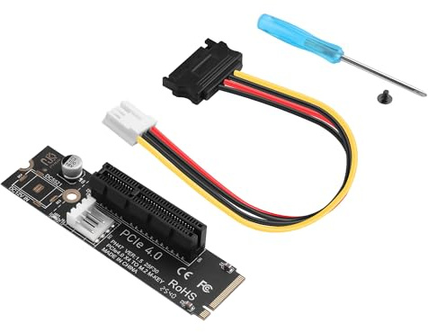 ELFJMZP PCIe 4.0 X4 Slot Expander - M.2 NGFF to PCI-Express Adapter for Motherboards with Limited PCIe Slots, SATA 15Pin Power