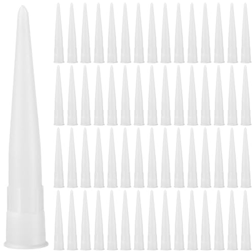 60 Pcs Embout De Cartouche, Pistolet Silicone Embout Cartouche Silicone, Applicateur De Buses En Silicone Pour Mastic Adhésif Et Pistolet à Calfeutrer