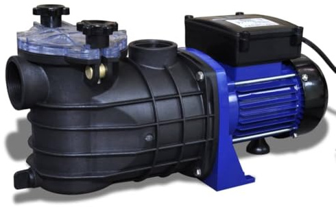Runheo Pompa di circolazione per piscina, con motore da 500 W, colore blu, portata 9000 l/h, connettore da 38 mm, alloggiamento in termoplastica, filtro per giardino, piscina, spa e vasca