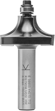 ENT 09900 Viertelstabfräser HW, Schaft (S) 12 mm, Durchmesser (D) 38,1 mm, NL 19 mm, R 12,7 mm, SL 40 mm, mit Kugellager