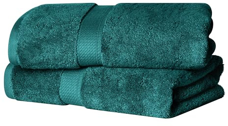 SUPERIOR Egyptian Cotton Plush & Absorbent, Bath Towel Set of 2, Teal