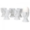 Van Well 6er Set Eierbecher Silver Night einzeln, rund Ø 50 mm, H 70 mm, Eierständer hoch, Egg Cup, weißes Hotelporzellan, abstraktes Dekor, Gastro-Geschirr