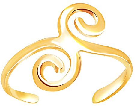 Zehenring aus Gelbgold, Wirbel-Design, verstellbar, Manschetten-Stil, Metall, Kein Edelstein